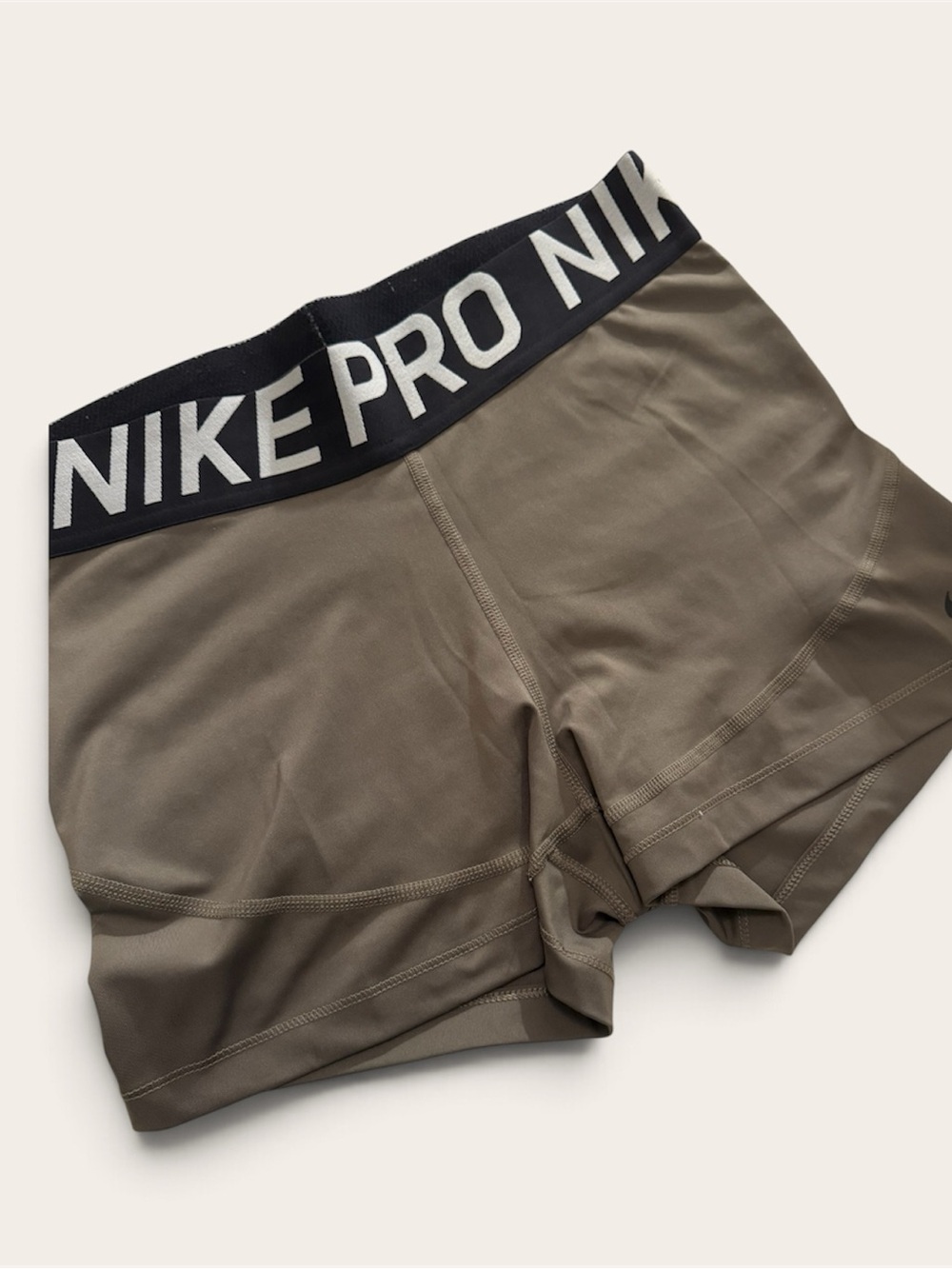 Nike Pro Women's Bike Shorts — Olive Green Waistband